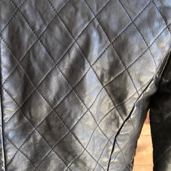 Ann Taylor Black Quilted Leather Jacket - Picture 11 of 15